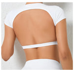 Sports Muscle Back Tee Without Padded Women Backless Sports Shirts Workout Gym Training Yoga T-Shirt Outdoor Open Back Tops