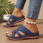 2026 Women Wedge Sandals Premium Orthopedic Open Toe Sandals Vintage Anti-Slip Leather Casual Female Platform Retro Shoes