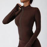 NCLAGEN Gym Sports Top Women Zip Tight Long SleeveNaked Feel Fitness Jacket Training Quick Dry Breathable Running Yoga Blouse