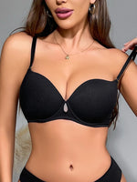 Women's Plunge Push up Bralette Underwire Comfortable Sexy Lingerie Gathered T-Shirt Bra Solid Style for Supportive Fit Bra