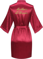 Rose Gold Satin Team Bride Bridesmaid Robe Wedding Bathrobe Gown Women Dressing Sleepwear Mother Maid of Honor Kimono