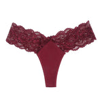 1pcs 1-4XLLace Sexy Women G-string Low-Rise Red Perspective Floral Panties Breathable Intimate Lingerie Ladies Thongs Underwear