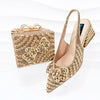 Doershow nice African Shoes And Bag Matching Set With GOLD Hot Selling Women Italian Shoes And Bag Set For WeddingHKK1-17