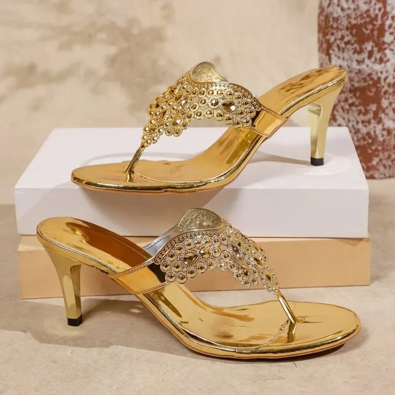 Sandals and Slippers withFlip Flops Home Casual Women's Block Heel Heightening Versatile Slippers