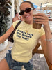 Woman Clothing Letter Print Short T-shirts Y2K Streetwear 2026 Summer O-neck Slim Fit Crop Tops Vacation Beach Tees Light Yellow