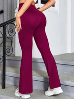 Women's High-Waisted Flared Yoga Leggings, Basic Style High Stretch Bootcut Workout Pants,Women's Trousers,Plus Size Leggings