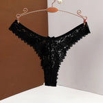Women's Panties Sexy Lace T Back Woman G-String Solid Mid Waist Hollow Out Thong Transparent Underwear V-shape Girl Erotic Panty