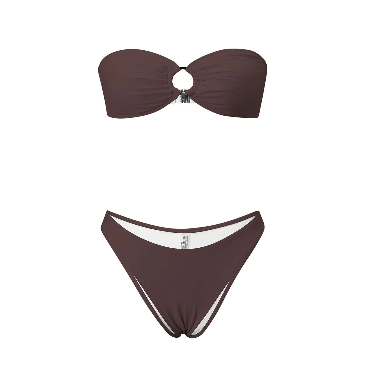 2026 Summer Womens Solid Color Bikini Sets Strapless Bra Tops with Thong Swimsuits 2 Pcs Set Bathing Suits for Beach Pool