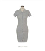 South Korea 2023 New Spring/Summer Dress Small Sexy Slim Fit Temperament Tight Short Sleeve Slim Wrap Hip Short Dress IDEI