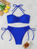 Halter Bandeau Bikinis 2026 Women Sexy Swimsuit Solid Padded High Waist Swimwear Female Bathers Bathing Swimming Swim Suit