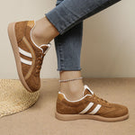 Plus Size 42 Flock Flat Sneakers for Women 2026 Fashion Anti Slip Lace Up Tennis Shoes Woman Platform German Training Shoes