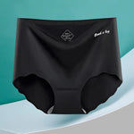 Women High Waist Panties Ice Silk Seamless Tummy Control Briefs Sexy Printing Flowers Soft Comfort Underwear Butt Lifter Panty