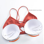 Front Hollow Out Ribbed Bralette Criss Cross Back Thin Straps Removable Chest Pads Wireless Bra Breathable Daily Underwear