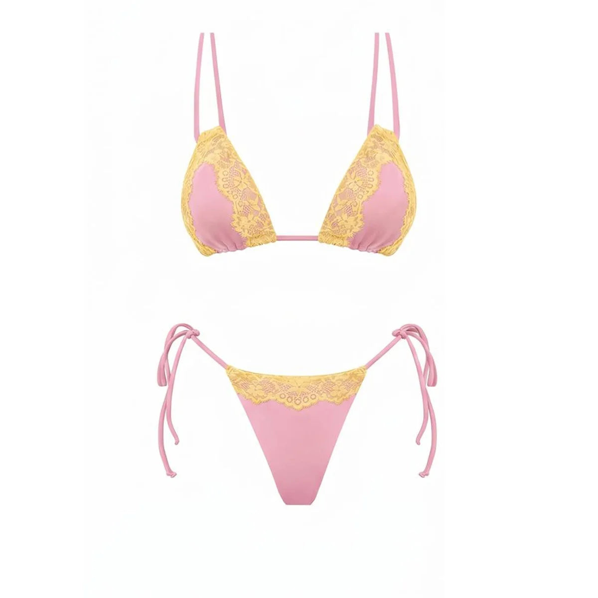 New 3Pcs Crochet Bikini Women Swimsuit Sexy Swimwear Halter Biquini Push Up Swim Suit Strappy Bodysuit Female Bathsuit Beachwear