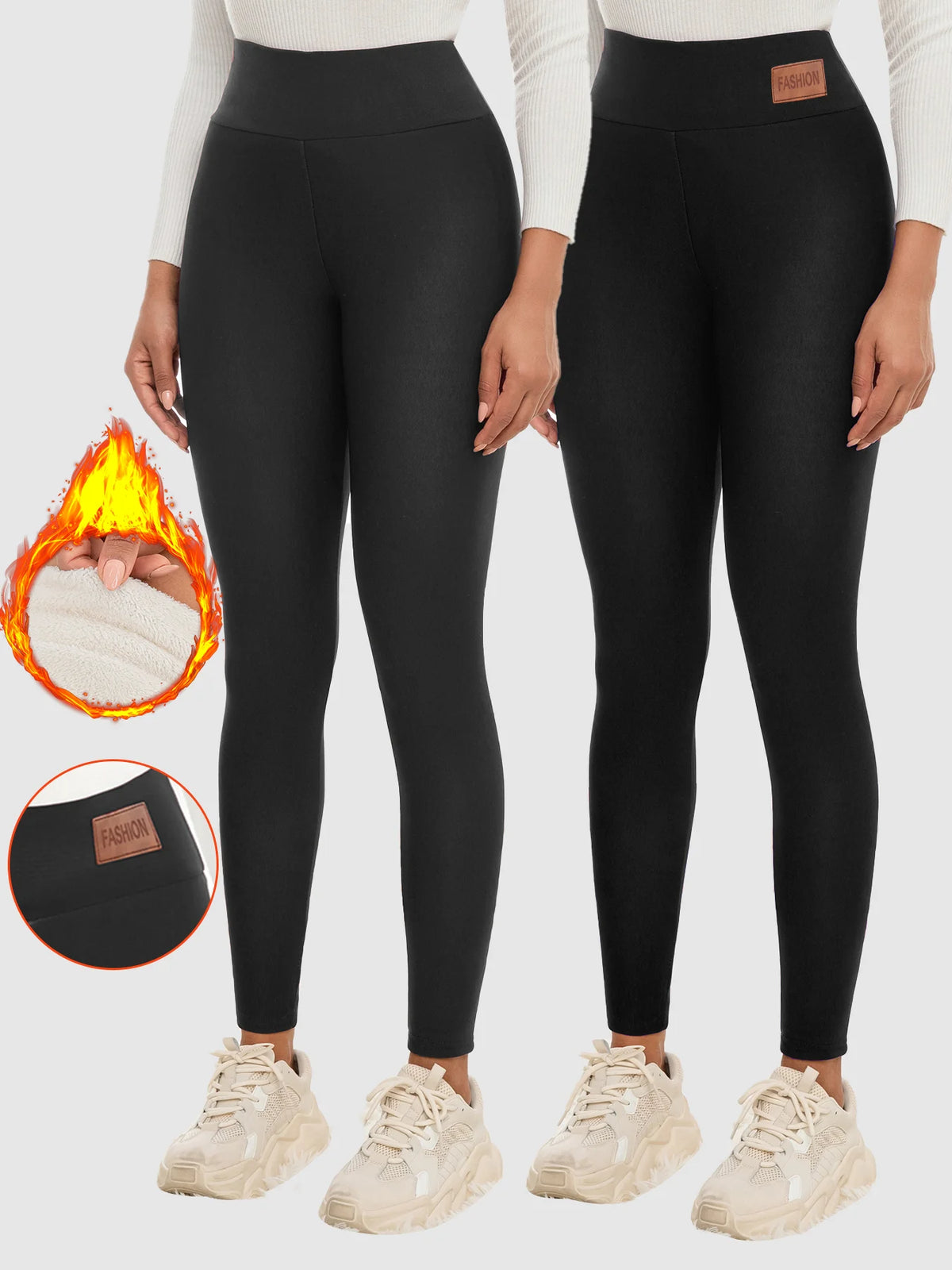 1/2/3Pcs Women's High-Waisted Butt-Lifting Leggings - Soft Fleece-Lined, Tummy Control, Stretchy & Comfortable For Fall/Winter