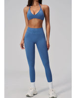Breathable Quick Drying Yoga Set for Women Beauty Back Sports Bra High Waist Leggings Fitness Suit Outwear Gym Running Tracksuit