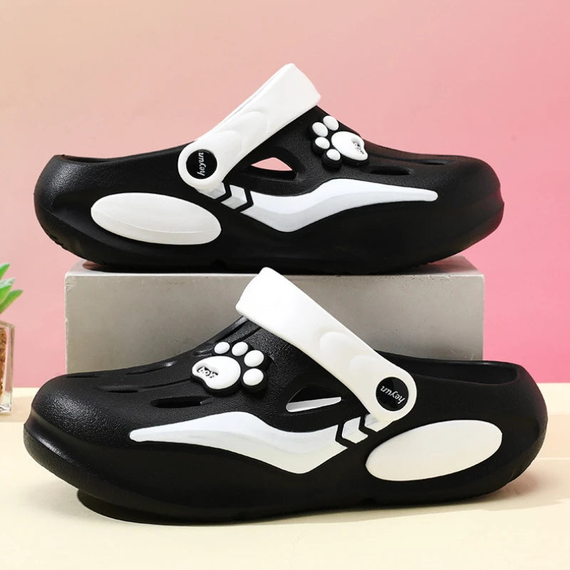 2026 Summer Sandals For Women Platform Shoes Thick Sole Cute DIY Paw Girls Street Beach Slippers Soft EVA Female Fashion Clogs