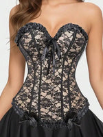 Sexy Pure Desire Casaul Style Waist Cincher Fishbone Corset Bust Support Shaping Top Front Button Lace-Up Strapless Bra Q7JI