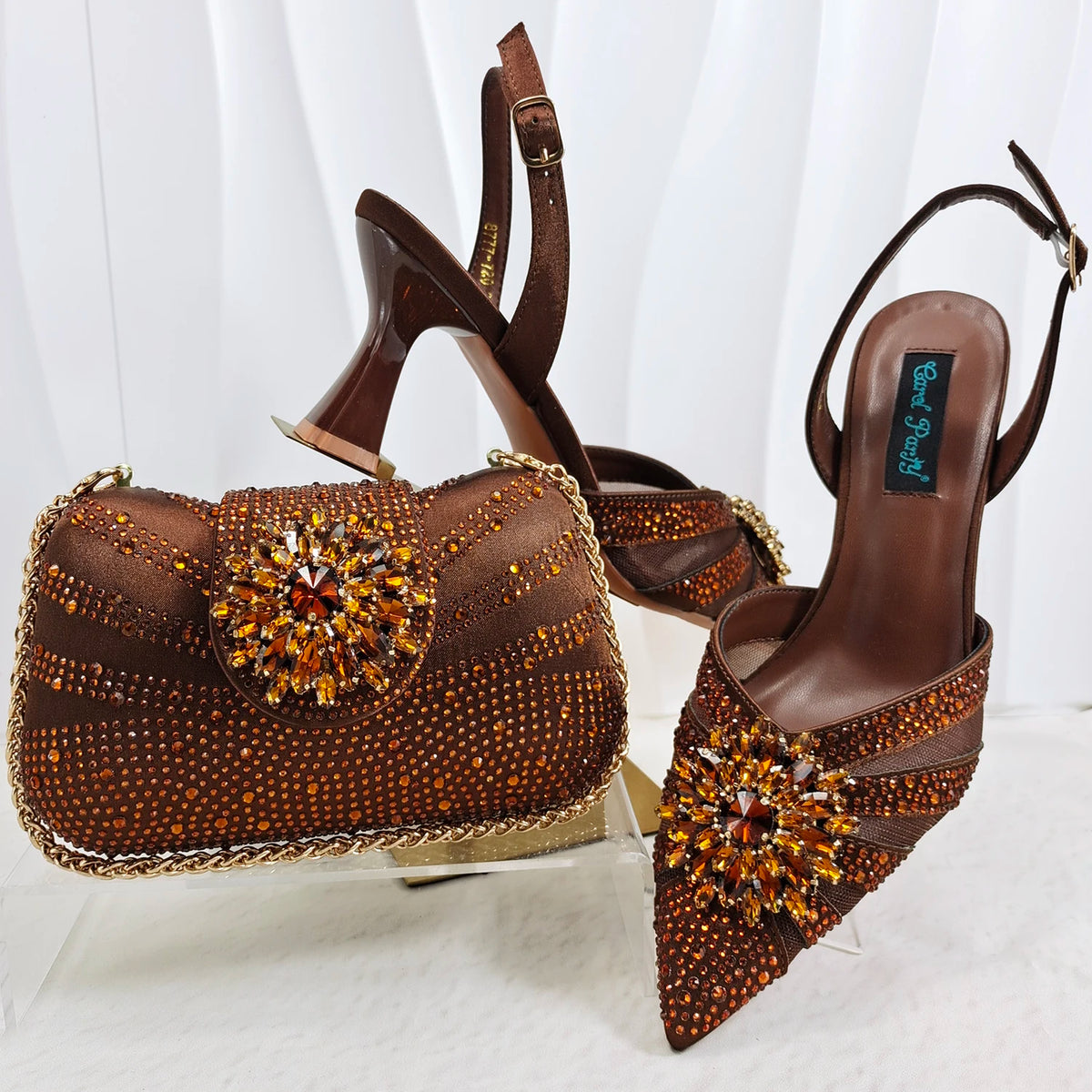 Doershow beautiful Italian Shoes And Bag Sets For Evening Party With Stones Italian Leather Handbags Match Bags!HC1-1