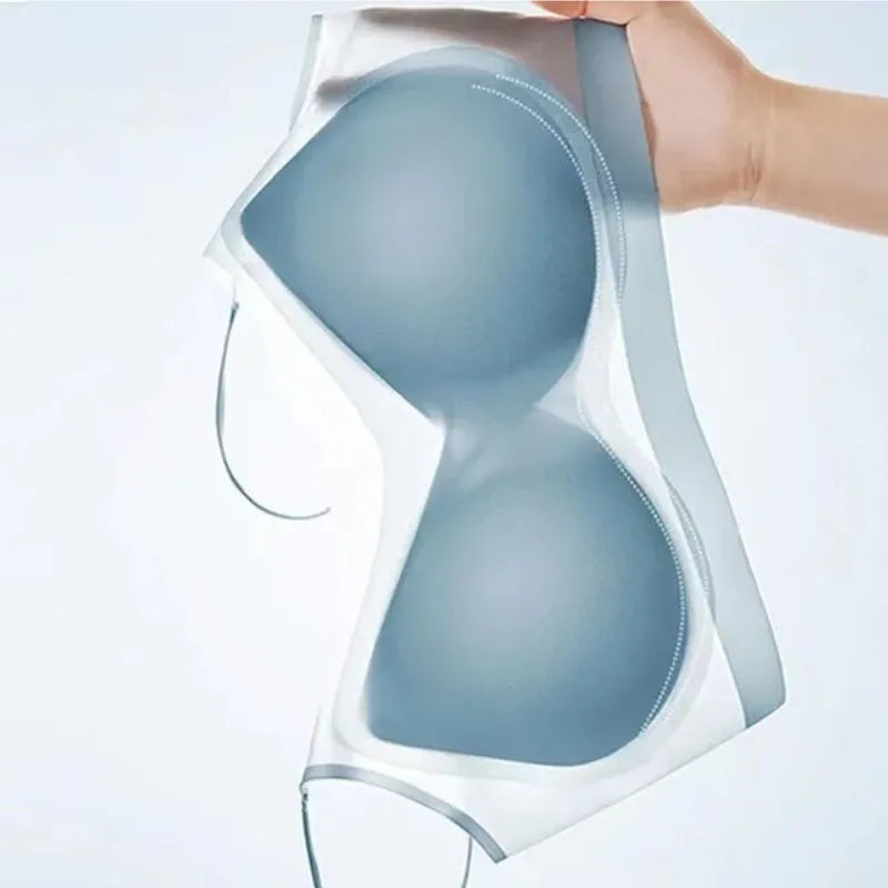 Ultra-thin Tube Tops Push Up Bras For Women Ice Silk Underwear Small Cup Sexy Lingerie Anti Droop Seamless Bras Summer Top
