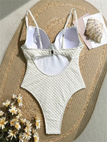 Vintage White One Piece Swimsuit 2025 Women Sexy Shell Ornament Push Up Underwire Slim Fit Tummy Control Swimwear Monokini