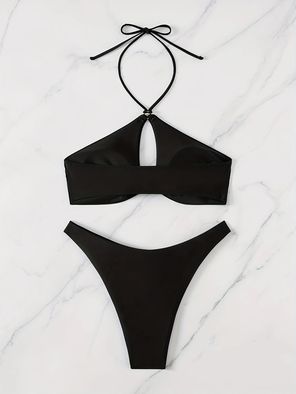 ZTVitality Sexy Solid 2 Piece Bikini Set 2025 New Bqiuini Padded Bra Halter Swimsuit Women's Swimwear Summer Beachwear Brazilian