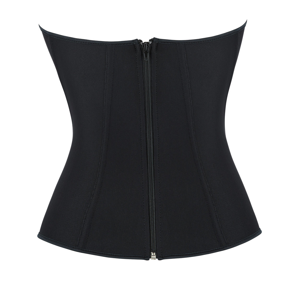 Women’s New Zipper Front Corset, Black Seamless Stretch Boned Bustier, Slimming Curve-Hugging Shapewear Top
