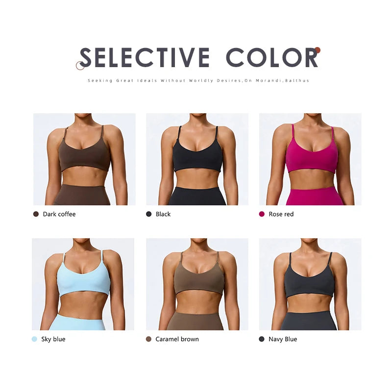 Hearuisavy Summer Super-Soft Women Quick Drying Sports Bra Breathable Gym Workout Top Fitness Underwear Push Up Running Yoga Top