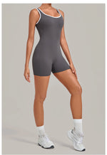 Color Blocking Brushed Yoga Jumpsuit Women Hollow Out Backless Tight Sport One Piece Suit Gym Running Exercise Fitness Bodysuits