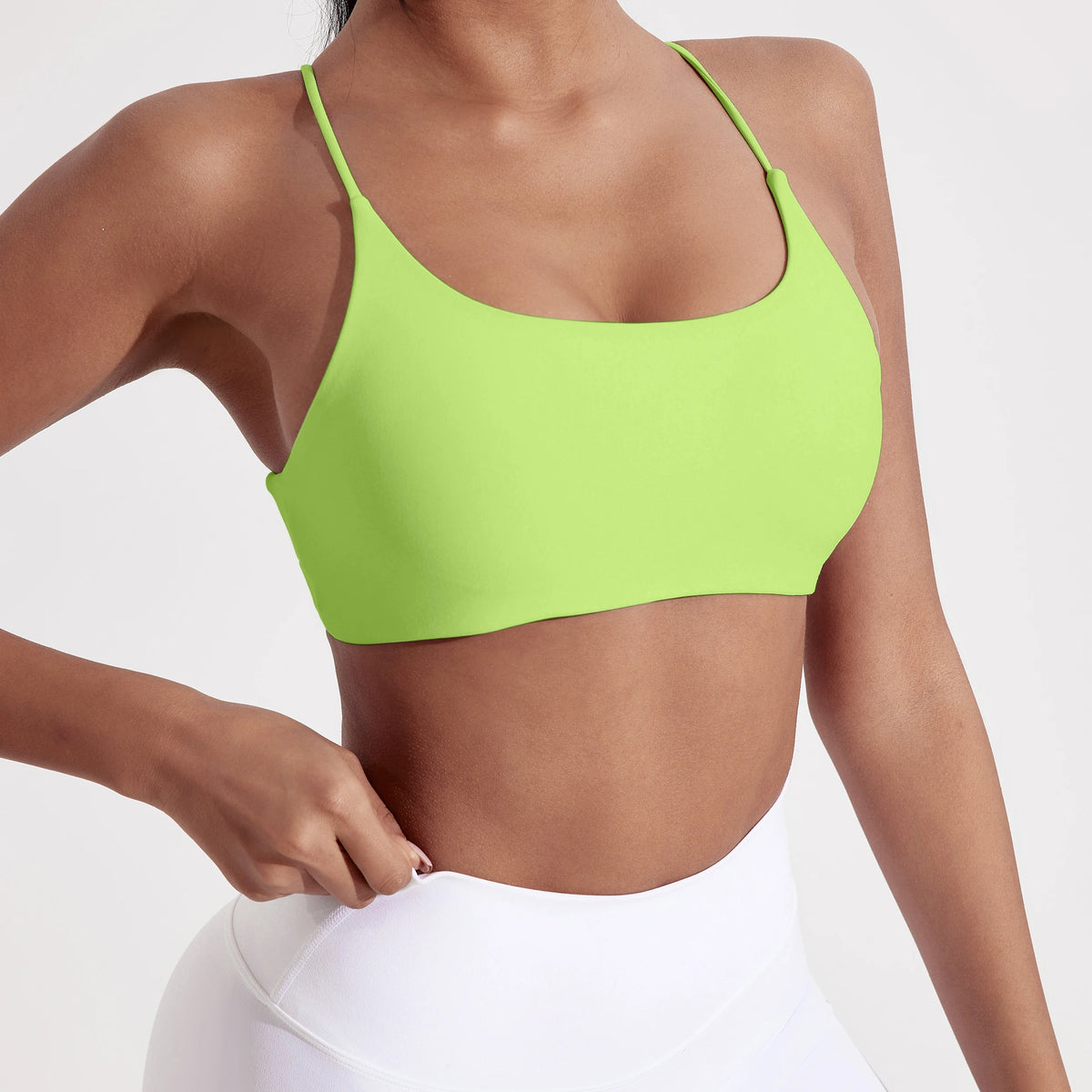 Solid Color cross back Women Fitness Sport bra top soft tight Comprehensive training jogging gym yoga underwear With chest pad