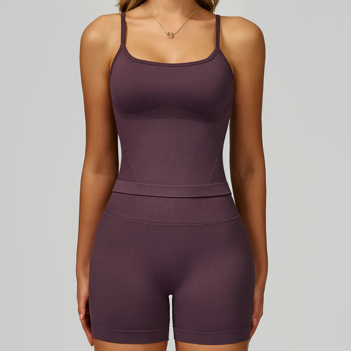 2 Pieces Women's Seamless Yoga Set Fitness Running Sports Set Slim Fit High Waist Beautiful Back Tracksuit