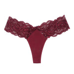 1pcs 1-4XLLace Sexy Women G-string Low-Rise Red Perspective Floral Panties Breathable Intimate Lingerie Ladies Thongs Underwear