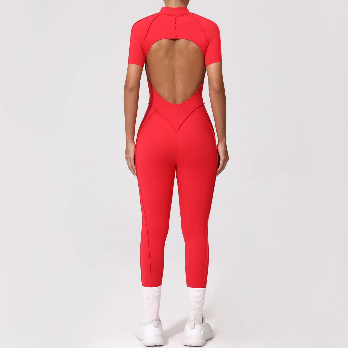 With Zipper Hollow Back Yoga Jumpsuit Sportswear Women Gym Clothes Running Fitness Yoga Backless Bodysuit