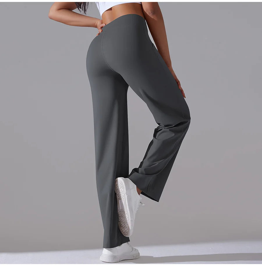 New Yoga Straight Leg Sweatpants Straight Leg Women's Loose Tracksuit Pants Wide Leg Outdoor Gym Running Casual Tracksuit Pants