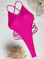 Sexy Criss Cross Backless Female Swimwear One Piece Swimsuit Women Extreme String Thong Monokini High Cut Bathing Suit Swim Lady