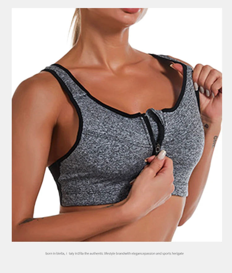 CZGUKES-2XL Popular Sports Top Yoga Bra Women's Shockproof Sports Shirt Sports Bra Front Zipper Women's Push Up Bra Sportswear