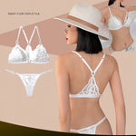 French Sexy Lingerie Set Women Ultra Thin Lace Breathable Bra Set Summer Soft Cup Comfort Underwear Bralette and Panties Thong