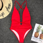 Sexy Deep V Neck Wrap Around Female Swimwear One Piece Swimsuit Women Backless Monokini High Leg Cut Bathing Suit Swim Beachwear
