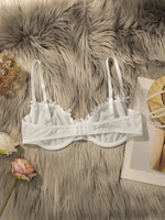 Hot selling women's sexy embroidered lace flower bra without steel ring gathering push up close fitting underwear MR2639