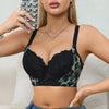 European size Elegant women's lace gathered bra - comfortable and breathable, with steel ring support, bra and underwear