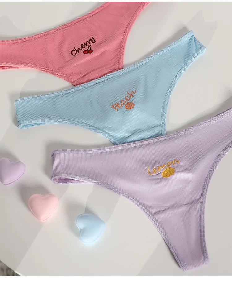 Fruit Printed Girls G String Sexy Panties Seamless Women Briefs Thong Underwear Female Low Waist Fitness Lingerie Size S-XL