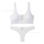 Sexy seamless underwear set push-up bra vest sports breathable push-up set