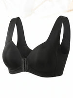 Front Closure Bra Wirefree Racerback Bras Comfortable Seamless Bralette No Underwire Full Coverage Wide Straps Back SupportB2861