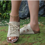 2026 Summer Slippers WomenSlippers Open Toe Slingback Sandals VacationLave-up Slippers for Women