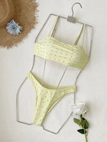 2026 Fashion Bandeau Women's Two-Piece Swimsuit - Trendy Beige Design Perfect for Beach Wear and Pool Parties Summer Getaways