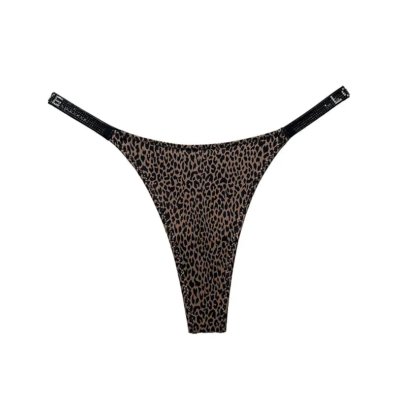 Sexy Panties Women Thongs Rhinestones G string Letter Diamonds Sports Thong Low Waist Briefs T-back Fitness Size S-XL