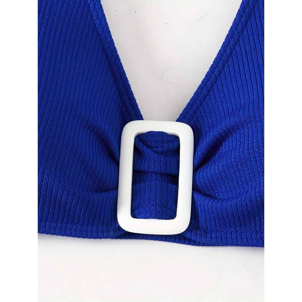 Sexy Royal Blue Bikini 2025 Woman Swimsuit Two Pieces Swimwear Female Thong Bikinis Set Swimming Bathing Suits Brazilian Biquini