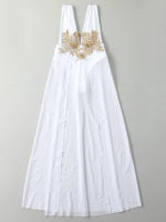 Sexy White Dress One Piece Swimsuit 2026 Women Embroidery Floral Designer High Waist Swimwear Vintage Beach Bathing Suit Bikini