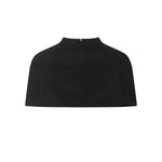 Women's Fashion Solid Color Black And White Stand Collar Top Elegant Slim Fit Short Sleeve Blouse For Women Casual Wear C57H
