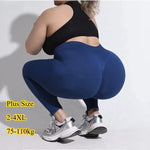 STOUREG Women's Plus Size Seamless Yoga Pants High Support Fitness Workout Pants High Waist Running Sports Cycling Pants